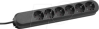 BACH 381.148K - Steckdosenleiste SMART, 6-fach, Typ F - CEE 7/3, schwarz