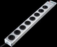EL SOLID 8 - Super-Solid, Steckdosenleiste 8-fach 2,5 m, schwarz/silber