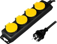 LOGILINK LPS212 - Steckdosenleiste, 4-fach, Outdoor, 1,4 m, schwarz/gelb