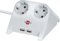 BRE 1153520222 - Desktop-Power, Steckdosenleiste 2-fach + 2-fach USB, wei&szlig;
