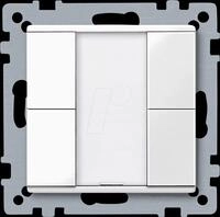 ME 617219 - Taster 2-fach plus, polarwei&szlig; gl&auml;nzend, System M