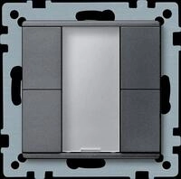 ME 627614 - Taster 2-fach plus, anthrazit, matt, System M