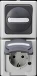 EL BE 130856009 - BLUE ELECTRIC AP-Feuchtraum-Schalter, Aus/Wechsel, grau