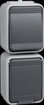 ELSO 448629 - Unischalter+Steckdose, 10/16A, IP44, senkr., AquaTop, licht/grau