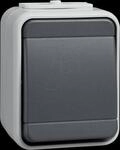 ELSO 442109 - Taster, 10A, 1S, IP44, AquaTop, Steckklemme, licht/basaltgrau