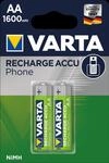 VARTA PHONE-AA - NiMh Akku, AA (Mignon), 1600 mAh, 2er-Pack