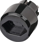 TRA SK CH - Reiseadapter Euro Steckdose und Schweiz Stecker schwarz