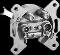 GOOBAY 67049 - 4-Loch Uni-Antennen-Stich-/Enddose, 2dB