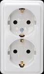 EL AP 102502002 - STANDARD - Schutzkontakt-Steckdose, 2-fach, arktiswei&szlig;