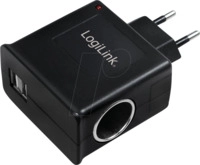 LOGILINK PA0046 - USB-Ladeger&auml;t, 2x USB-A + 12 V Zigarettenanz&uuml;nder