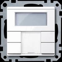 ME MEG6212-0325 - Taster 2-fach plus mit Raumtemperaturregler, aktivwei&szlig; gl&auml;nzend