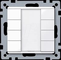 ME 617425 - Taster 4-fach plus, aktivwei&szlig; gl&auml;nzend, System M