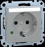 EL ME 23050460 - Steckdose mit &Uuml;berspannungschutz, aluminium, System M