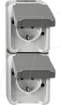 EL ME 23288029 - Aquastar, Steckdose, 2-fach, senkrecht, lichtgrau