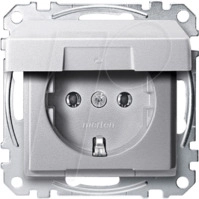 EL SM 23110460 - System M, Steckdose, CEE 7/3 - Typ F, aluminium, edelmatt