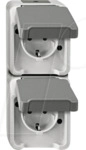 EL ME 23298029 - Aquastar, Steckdose, 2-fach, senkrecht, lichtgrau