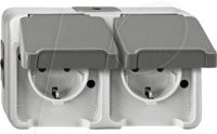 EL ME 23208029 - Aquastar, Steckdose, 2-fach, waagerecht, lichtgrau