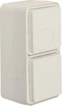 BERKER 47703522 - Steckdose 2fach senkrecht mit Klappdeckel AP, W.1, polarwei&szlig;