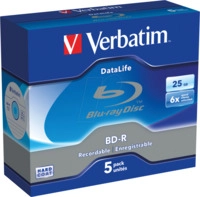 VERBATIM 43836 - BD-R Datalife, 25GB, 6x, 5er Jewel Case