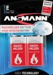 ANS 1515-0006 - Alkaline Batterie f&uuml;r Rauchmelder, 9-V-Block, 2er-Pack
