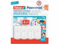 TESA 58034 - tesa® Powerstrips® Gardinenhaken 2in1, weiß