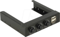 DELOCK 62714 - Frontpanel, 3.5", 2 x USB 2.0, L&uuml;ftersteuerung