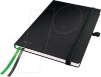 LEITZ 44770095 - Notizbuch A5 kariert, fester Einband, schwarz