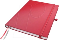 LEITZ 44710025 - Notizbuch A4 kariert, fester Einband, rot