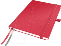 LEITZ 44770025 - Notizbuch A5 kariert, fester Einband, rot