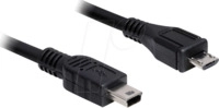 DELOCK 83177 - USB 2.0 Kabel, Micro B Stecker auf mini B Stecker 1 m
