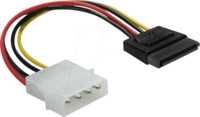 DELOCK 60100 - Molex 4 Pin Stecker > SATA 15 Pin Buchse 12cm