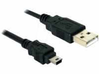 DELOCK 82252 - USB 2.0 Kabel, A Stecker auf Mini B Stecker, 1,5 m
