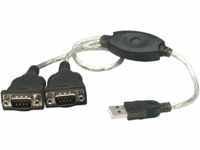 MANHATTAN 174947 - USB-C Konverter, 2x RS232, 9-Pol, PL-2303, 0,45 m