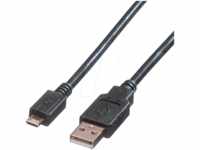 ROLINE 11028752 - USB 2.0 Kabel, A Stecker auf Micro B Stecker, 1,8 m