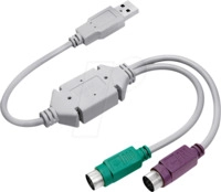 LOGILINK AU0004A - USB 1.1 Konverter, A Stecker auf 2x PS/2, 0,3 m
