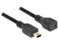 DELOCK 82667 - USB 2.0 Kabel, Mini B Stecker auf Mini B Buchse, 1 m
