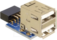 DELOCK 41825 - USB Pinheader Buchse auf 2x USB 2.0 Buchse