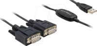 DELOCK 61886 - USB 2.0 Konverter, A Stecker auf 2x RS-232