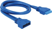 DELOCK 82943 - USB 5 Gb/s Kabel, 19 Pin Stecker auf 19 Pin Buchse, 0,45 m