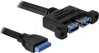 DELOCK 82941 - USB 5 Gb/s Kabel, Pfostenbuchse auf 2x USB 5 Gb/s A Buchse, 0,45