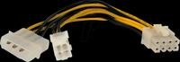 ST EPS48ADAP - Kabel Power ATX 8 Pin Stecker > ATX 4 Pin Buchse / LP4, 15 cm