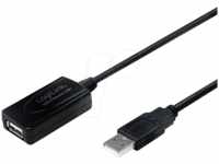 LOGILINK UA0143 - USB 2.0 Kabel, A Stecker auf Buchse, Verstärker, 10 m