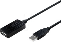 LOGILINK UA0143 - USB 2.0 Kabel, A Stecker auf Buchse, Verst&auml;rker, 10 m