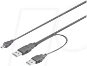 GOOBAY 93587 - USB 2.0 Dual Power Hi-Speed Kabel, 0,6 m