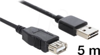 DELOCK 83373 - USB 2.0 Kabel, EASY A Stecker auf A Buchse, 5 m