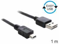 DELOCK 83362 - USB 2.0 Kabel, EASY A Stecker auf Mini B Stecker, 1 m