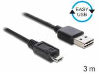 DELOCK 83368 - USB 2.0 Kabel, EASY A Stecker auf Micro B Stecker, 3 m