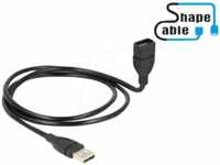 DELOCK 83500 - USB 2.0 Kabel, A Stecker auf A Buchse, Shape, 1 m