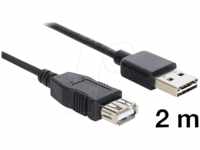 DELOCK 83371 - USB 2.0 Kabel, EASY A Stecker auf A Buchse, 2 m