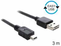 DELOCK 83364 - USB 2.0 Kabel, EASY A Stecker auf Mini B Stecker, 3 m
